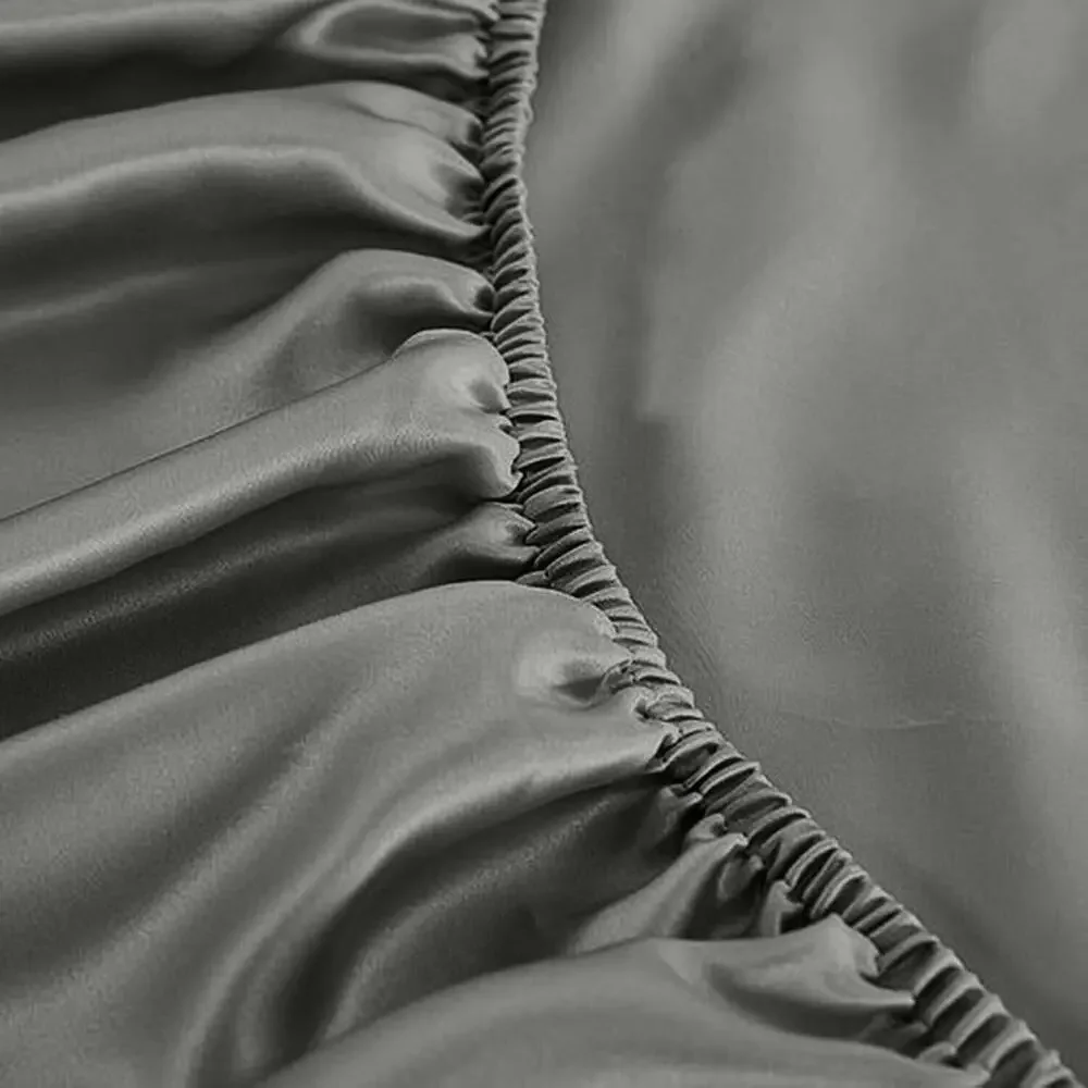 Luxury 100% Viscose Bamboo Cool Softest Bed‎ Sheets Set Deep Pocket Full Gray